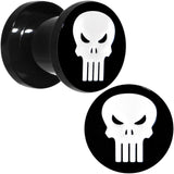0G Black PVD Licensed The Punisher Logo Screw Fit Plug Set