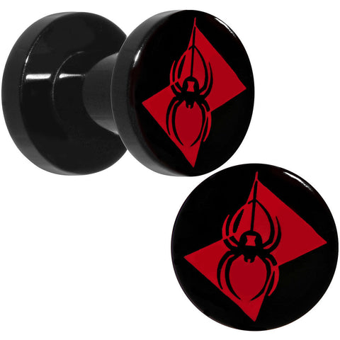 4G Black Acrylic Licensed Black Widow Logo Screw Fit Plug Set