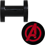 4G Black PVD Licensed Avengers Logo Screw Fit Plug Set