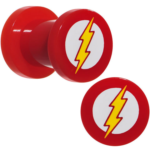 2G Red Acrylic Licensed The Flash Logo Screw Fit Plug Set