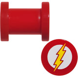 2G Red Acrylic Licensed The Flash Logo Screw Fit Plug Set