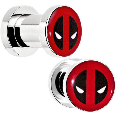 2G Stainless Steel Licensed Deadpool Logo Screw Fit Plug Set
