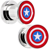 0G Steel Licensed Captain America Logo Screw Fit Plug Set