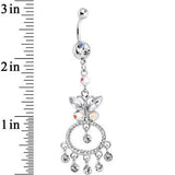 Clear Gem Aqua Cicero Butterfly Chandelier Belly Ring