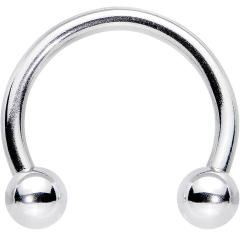 14G 1/2" Stainless Steel 4mm Ball Horseshoe Circular Barbell
