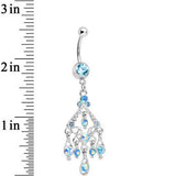 Aqua Gem Luminous Kite Chandelier Belly Ring