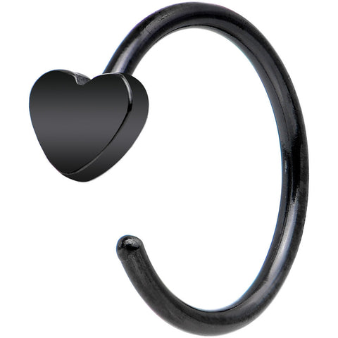 20G 5/16 Black IP Stainless Steel Darling Heart Nose Hoop