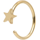 20G 5/16 Gold IP Stainless Steel Evening Star Nose Hoop