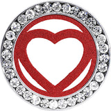 18mm Stainless Steel Clear Gem Red Heart Tunnel Plug