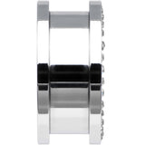 20mm Stainless Steel Clear Gem Pink Heart Tunnel Plug