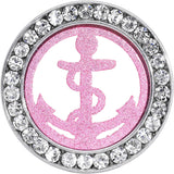 5/8 Stainless Steel Clear Gem Pink Anchor Tunnel Plug