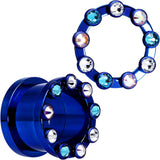 5/8 Dark Blue Titanium Tunnels with Removable Dermal Tops