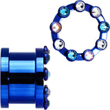 5/8 Dark Blue Titanium Tunnels with Removable Dermal Tops