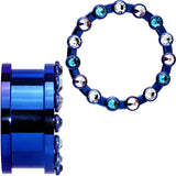 1 inch Dark Blue Titanium Tunnels with Removable Dermal Tops