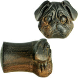 7/16 Organic Areng Wood Pug Hand Carved Plug Set