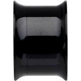 9/16 Black IP Clear CZ Double Flare Screw Fit Tunnel