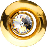 0G Gold IP Clear CZ Double Flare Screw Fit Tunnel