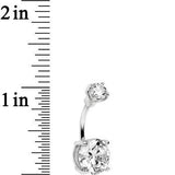 Clear Double Gem Elegant Belly Ring