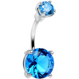 Aqua Double Gem Elegant Belly Ring