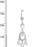 Clear Cubic Zirconia Infinity Hoop Chandelier Belly Ring