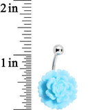 Aqua Gerbera Flower Belly Ring