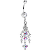 Clear Aurora Gem Artistic Dreamcatcher Dangle Belly Ring