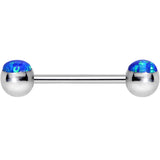 316L Stainless Steel Blue Synthetic Opal Nipple Barbell Set
