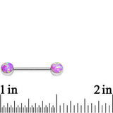 316L Stainless Steel Pink Synthetic Opal Nipple Barbell Set