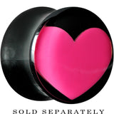 1/2 Black Acrylic Hot Pink Heart Saddle Plug