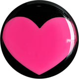 20mm Black Acrylic Hot Pink Heart Saddle Plug