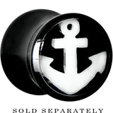 0G Black Acrylic Drop the White Anchor Saddle Plug