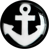 0G Black Acrylic Drop the White Anchor Saddle Plug