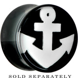 9/16 Black Acrylic Drop the White Anchor Saddle Plug
