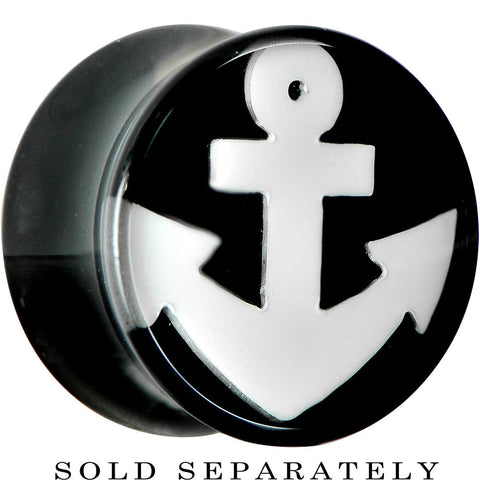 9/16 Black Acrylic Drop the White Anchor Saddle Plug