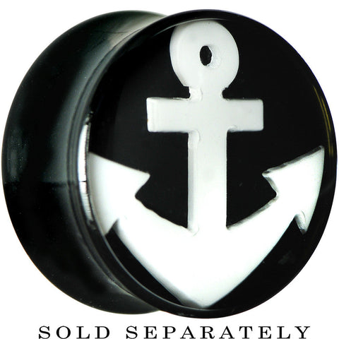 18mm Black Acrylic Drop the White Anchor Saddle Plug