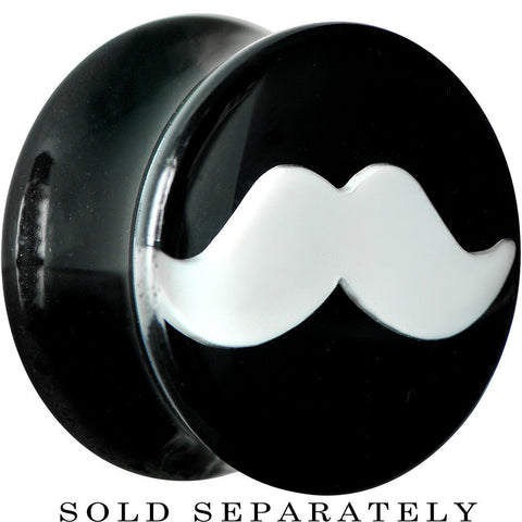 5/8 Black Acrylic White Mustache Saddle Plug