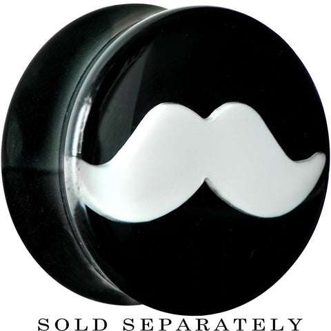 20mm Black Acrylic White Mustache Saddle Plug