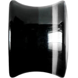 1/2 Black Acrylic White Heart Saddle Plug