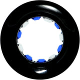 Black Acrylic Blue and Clear Gem Inlay Saddle Tunnel Plug 0G to 1 Inch