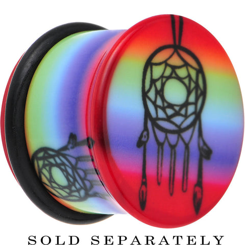 9/16 Rainbow Acrylic Groovy Dreamcatcher Single Flare Plug