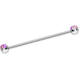 316L Stainless Steel Pink Faux Opal Industrial Barbell 36mm