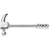 14G 5/8 Stainless Steel Nailed It Hammer Nipple Barbell Set