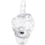 14G 5/8 Clear Acrylic Flip the Middle Finger Barbell Tongue Ring