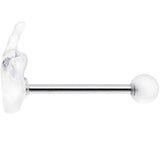 14G 5/8 Clear Acrylic Flip the Middle Finger Barbell Tongue Ring