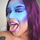 316L Stainless Steel Blue Synthetic Opal Ball Barbell Tongue Ring