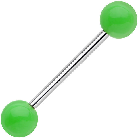 14G 5/8 Grade 23 Titanium Green Acrylic Ball Tongue Ring