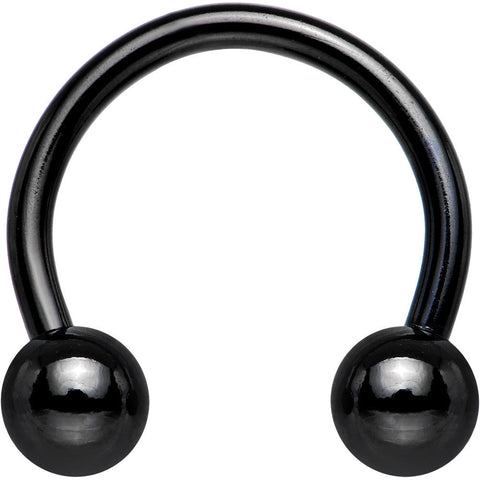 14G 1/2 Black Horseshoe Circular Barbell
