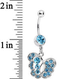 Blue Gem Fancy Butterfly Dangle Belly Ring