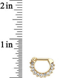 14G Gold Plated Golden Royal Parade Clear Gem Septum Clicker