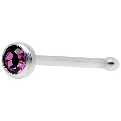 22G Press Fit Amethyst Purple Gem Stainless Steel Nose Bone